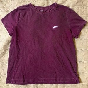 purple cropped short sleeve